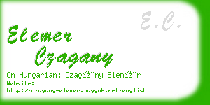 elemer czagany business card